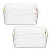 2pcs Box Storage Box Clear Makeup Organizer Storage Crate Freezer Organizer Bins Stackable Storage Bins Lazy Susan Turntable Clear Storage Bins Sundries Organizer Cosmetic Rack view 1