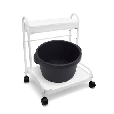 Elitzia Pedicure Cart and Foot Bath Bucket Pedicure Foot Spa 3 Adjustable Height Trolley ABS Foot Bath Tub Foot Massage Esthetician Cart Foot Rest for Pedicure Stand at Home Salon Without Wheels