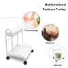 Elitzia Pedicure Cart and Foot Bath Bucket Pedicure Foot Spa 3 Adjustable Height Trolley ABS Foot Bath Tub Foot Massage Esthetician Cart Foot Rest for Pedicure Stand at Home Salon Without Wheels view 2