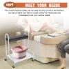 BYGOVICE Rolling Trolley, Foot Rest Pedicure Manicure Funiture Massage Table with Wheels, Beauty Salon Nail or Foot Bath Portable Trolley Cart for Hair Salon, Spa, Home view 2