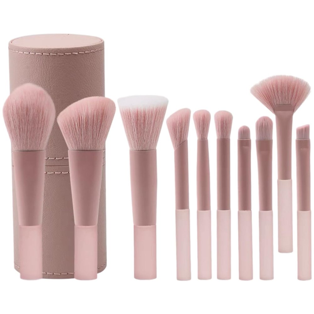 10 Mini Makeup Brushes, Loose Powder Brush, Concealer Brush, Highlighter Brush with Makeup Bag/Makeup Bucket, Beauty Tools (Makeup brush with box)