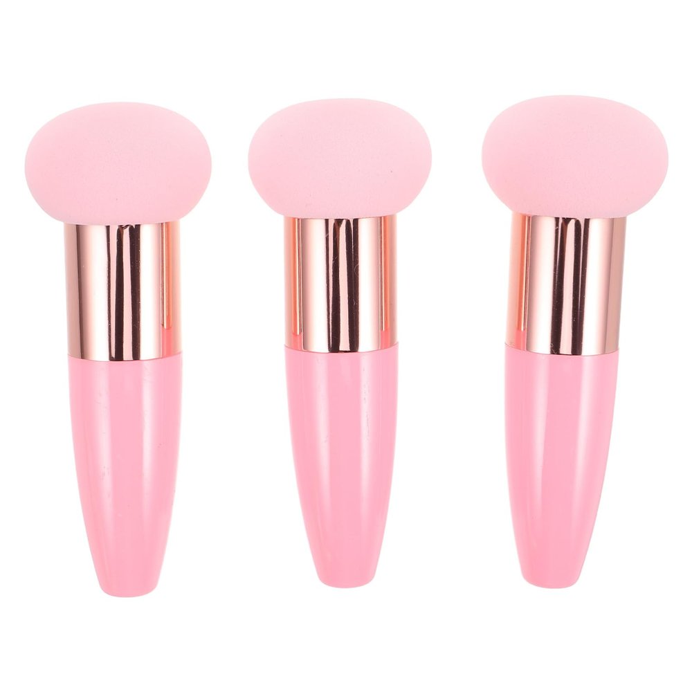 Beaupretty 3pcs Handheld Mushroom Makeup Sponge for Foundation Blush and Powder Application Soft Comfortable Multi-functional Cosmetic Tool with Stable Grip and Handle