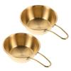Beaupretty 2pcs Ergonomic Stainless Steel Shaving Bowls for Men Quick Lather Production Soap Containers for Wet Shaving Comfortable Grip Design for Male Grooming view 1