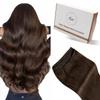 Hetto Sew in Hair Extensions Real Human Hair Brown Weft Human Hair Extensions Brown Invisible Sew in Human Hair Extension Double Weft 20 Inch 100G view 1