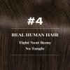 Hetto Sew in Hair Extensions Real Human Hair Brown Weft Human Hair Extensions Brown Invisible Sew in Human Hair Extension Double Weft 20 Inch 100G view 3