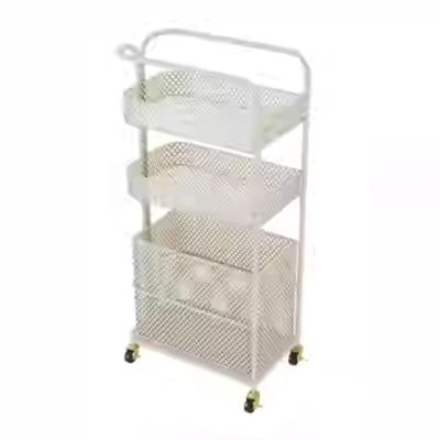Beauty Salon Trolley,Space Saving Rolling Beauty Cart,Rolling Storage Station Esthetic Supply Holder for Beauty Spa Cosmetology Massage, Tattoo Manicure Tool Holder Station(White)