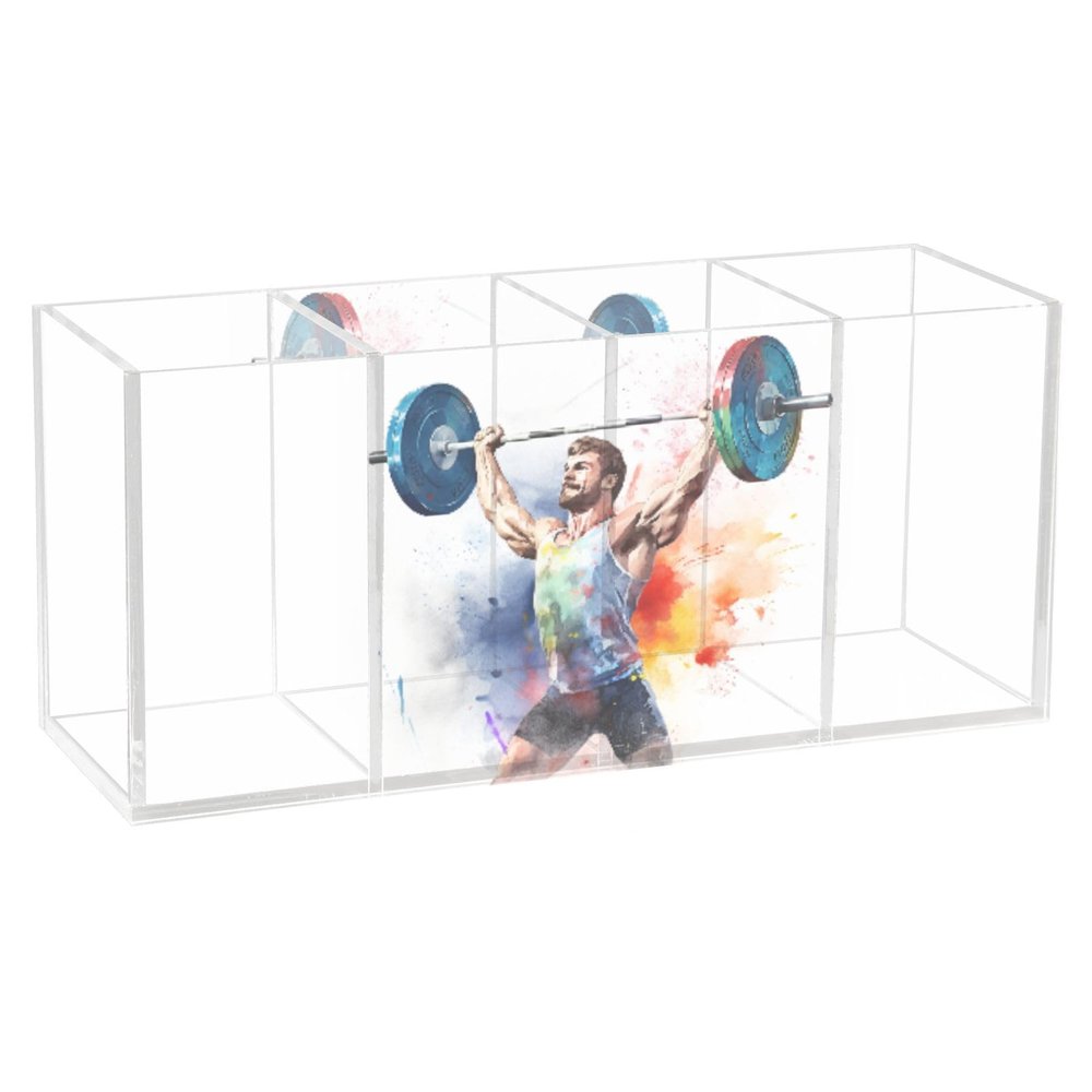 Makeup Brush Organizer Pencil Holder Pen Organizer Clear for Desk Weightlifting 1 Cosmetic Brushes Stationery Storage