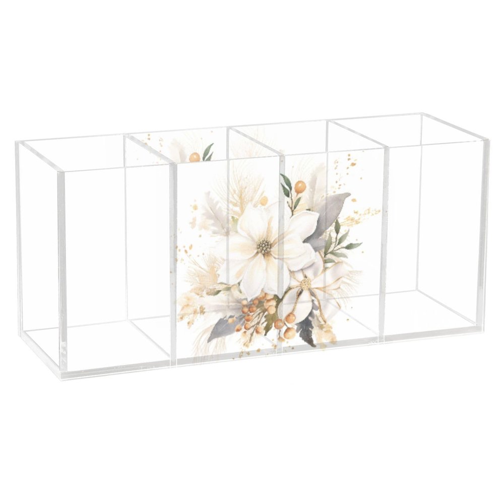Makeup Brush Organizer Pencil Holder Pen Organizer Clear for Desk Flower Bouquet Cosmetic Brushes Stationery Storage