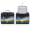 YPPAHHHH Makeup Organizer Bag Rainbow Stripe Moon Star Painting Large Cosmetic Bag for Women Men Hanging Makeup Case with Handle, Double Zipper Cosmetic Case for Travel Vacations Gift view 2