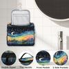 YPPAHHHH Makeup Organizer Bag Rainbow Stripe Moon Star Painting Large Cosmetic Bag for Women Men Hanging Makeup Case with Handle, Double Zipper Cosmetic Case for Travel Vacations Gift view 4