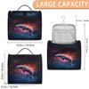 YPPAHHHH Makeup Organizer Bag Galaxy Dolphin Large Cosmetic Bag for Women Men Hanging Makeup Case with Handle, Double Zipper Cosmetic Case for Travel Vacations Gift view 3