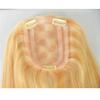 14 Inch Long Hair Toppers for Women,100% Remy Human Hair 4x6 Inch Mono net with PU around with 3 Non-slip Clips,Human Hair Hairpieces for Women with Hair Loss (#27AP#613 color) view 4