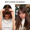 100% Real Human Hair Toppers with Bangs 360 3D Coverage Clip in Bangs for Women Bangs Hair Clip with Fringe Hairpieces for Daily Wear Dark Blonde view 4