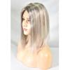 14 Inch Long Hair Toppers for Women,100% Remy Human Hair 4x6 Inch Mono net with PU around with 3 Non-slip Clips,Human Hair Hairpieces for Women with Hair Loss (#GreyH#613 color) view 2