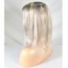 14 Inch Long Hair Toppers for Women,100% Remy Human Hair 4x6 Inch Mono net with PU around with 3 Non-slip Clips,Human Hair Hairpieces for Women with Hair Loss (#GreyH#613 color) view 3