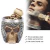SOUQDWL Shaving Brush,Shaving Brush, Men's Beard Shaving Set, Stainless Steel Shaving Bowl, Skeleton Head Beard Brush Set for The Hair Salon at Home view 2