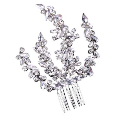 Beaupretty Rhinestone Floral Hair Combs for Women Elegant Decorative Hair Accessories for Weddings Proms and Special Occasions Versatile and Stylish Sparkling Ornaments