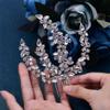 Beaupretty Rhinestone Floral Hair Combs for Women Elegant Decorative Hair Accessories for Weddings Proms and Special Occasions Versatile and Stylish Sparkling Ornaments view 4