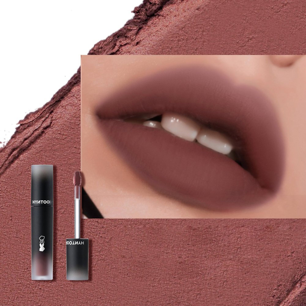 1 PC Hyntoor Brown Nude Black Brick Soft Silky Nude Brown Mud Lipstick Cream Soft Matte Lip Mud Liquid Lipstick, Mud Lip Color (Meiyoudao#, 3.2g)
