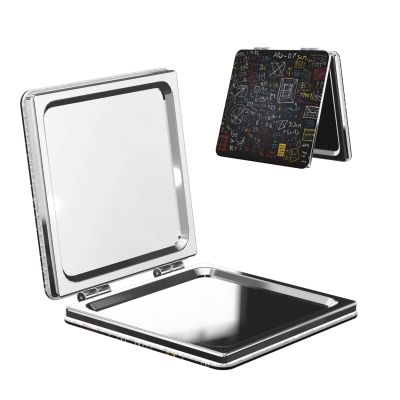 DWVTFSM Mathematics and Physics Compact Mirror Small Travel Makeup Mirror 2X 1x Magnification Portable Folding Mirror Lightweight Metal Cosmetic Pocket Mirror for Women Gifts