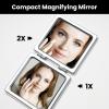 DWVTFSM Mathematics and Physics Compact Mirror Small Travel Makeup Mirror 2X 1x Magnification Portable Folding Mirror Lightweight Metal Cosmetic Pocket Mirror for Women Gifts view 4