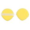 2 pieces/box of droplet shaped yellow double-sided non latex powder puff, a dual-purpose makeup application tool for both dry and wet,air cushion powder puff view 1