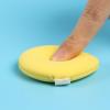 2 pieces/box of droplet shaped yellow double-sided non latex powder puff, a dual-purpose makeup application tool for both dry and wet,air cushion powder puff view 3