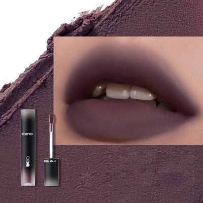 1 PC Hyntoor Brown Nude Black Brick Soft Silky Nude Brown Mud Lipstick Cream Soft Matte Lip Mud Liquid Lipstick, Mud Lip Color (Hutu#, 3.2g)