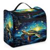JXDXHCW Toiletry Bag with Hanging Hook Makeup Bag Sea Turtle Oil Paiting Starry Night Cosmetic Case Travel Organizer for Women Men Traveling Wash Bag view 1