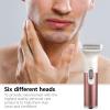 Electric Razro 6-in-1 Women Shaver Hair Remover For Face Eyebrow And Underarm Trimmer Hair Removal Tool view 2
