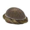 Mens Toupee for men Human Hair Replacement System for men Transparent French Lace mens Hair Pieces All Lace Man Hair Unit Wigs for men 6"x8" #7ASH Light Ash Brown-80% Light Density view 3