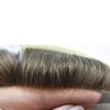 Mens Toupee for men Human Hair Replacement System for men Transparent French Lace mens Hair Pieces All Lace Man Hair Unit Wigs for men 6"x8" #7ASH Light Ash Brown-80% Light Density view 4