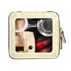 Emelivor Light Yellow Personalized Clear Makeup Bag for Women Custom Cosmetic Bag with Zippers Travel Make Up Organizer PU Leather Makeup Pouch Toiletry Bag for Women Girls view 3