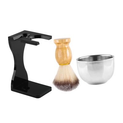Healeved Shaving Brush Kit with Shaving Bowl and Durable Stand for Men Husband Includes Beard Brush and Materials