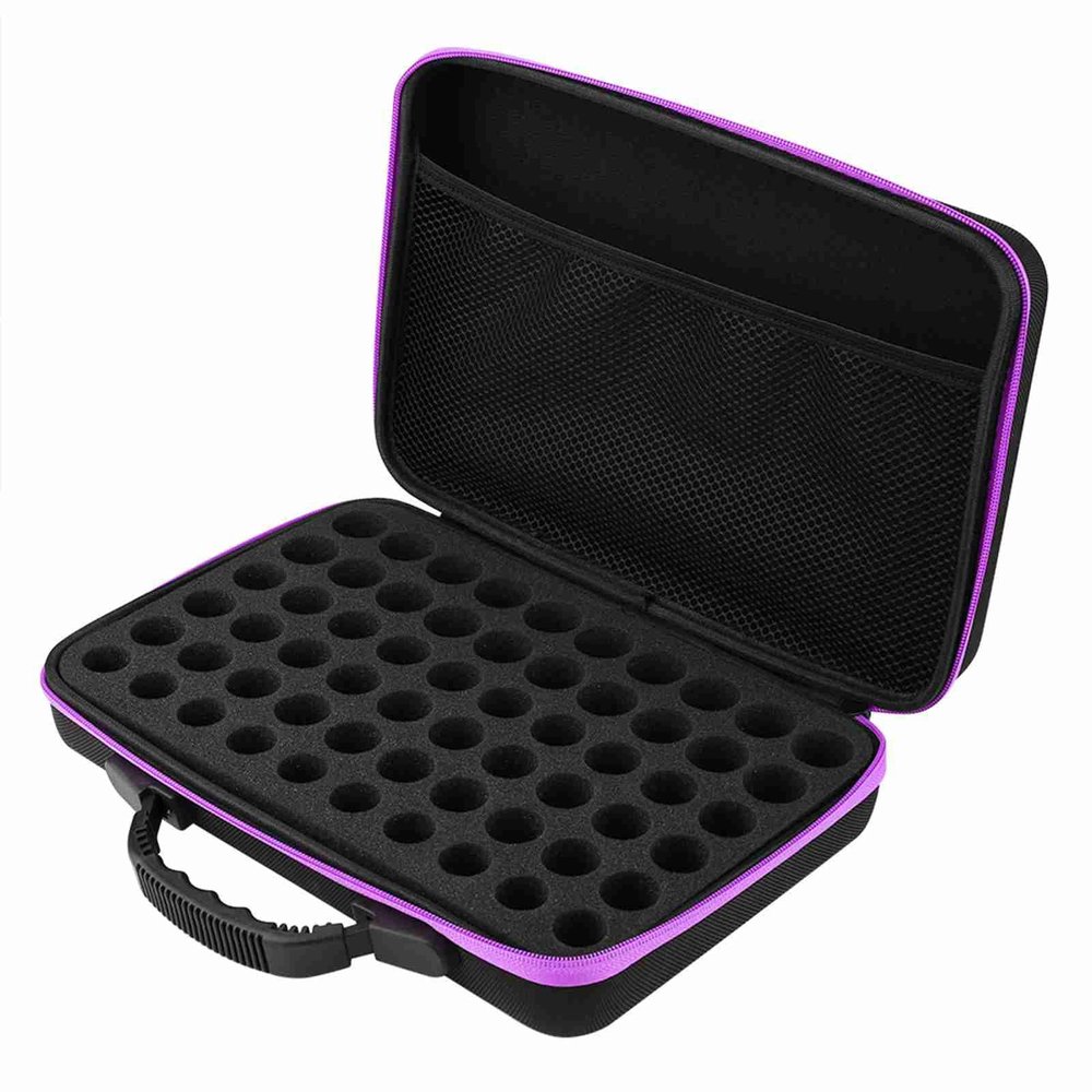 60 Bottles EVA Essential Oils Organizer,Hard Shell Essential Oil Storage Carrying Case, Essential Oils Holders Organizer Carrying Case Essential Oil Bag Holds 5ml 10ml 15ml