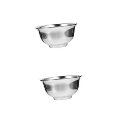 Healeved 2pcs Stainless Steel Shaving Bowl for Men Foaming Cup for Shaving Soap Antiskid Design for Home Barber Use for Warm Lather and Easy Cleaning Random Style