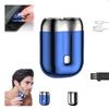 2026 New Model Mini Dual-Head Electric Shaver, Electric Mini Portable Razor, Pocket Size Washable Double Head Razor, Rechargeable Waterproof Compact Electric Shaver for Home, Car, Travel (Blue) view 1