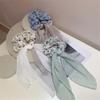 FMURY Hair Ornaments Fairy Streamer Ribbon Floret Fold Hair Rope Temperament Hair Ornaments(C) view 2