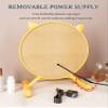 30cm/11.8in 40cm/15.7in Standing Makeup Table Mirror with Lights Rotatable Cosmetic Mirror Cute Cat Ears/ 3-Color Stepless Dimming/HD Desk Mirror(White,40cm/15.7in) view 3