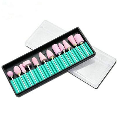 HIONJIN 12 Pcs Ceramic Nail Drill Bits Electric Manicure Replacement Device for Manicure Pedicure Polishing Mill Cutter Nail Files(Box)