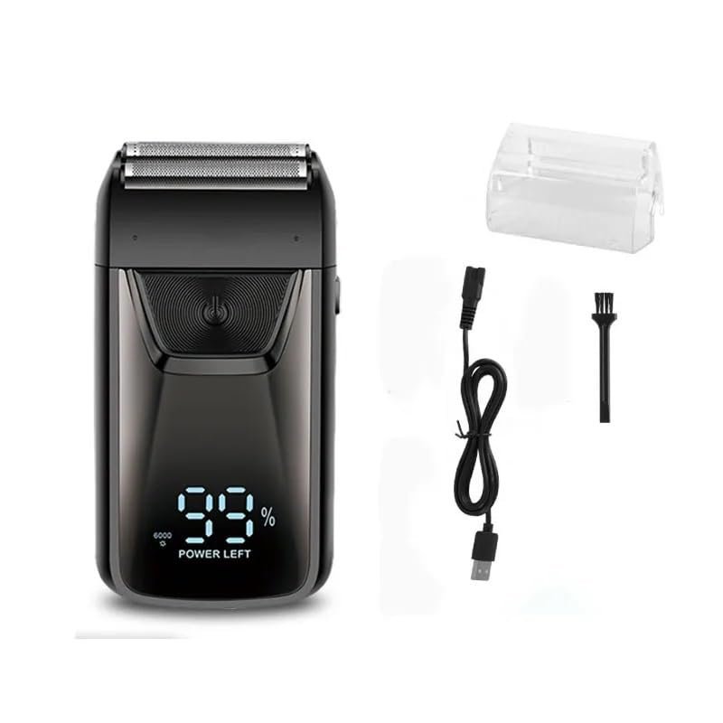 Men's Shaver, Electric Shaving Machine Cordless Foil Shaver Bald Shaving Machine Hair Cutting Machine Men's Razor(Black)