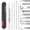 5PCS Blackhead Remover Comedone Extractor,Stainless Pimple Popper ToolCurved Blackhead Tweezers Kit, Professional Stainless Pimple Acne Blemish Removal Tools KitBlackhead Extractor Tool view 1