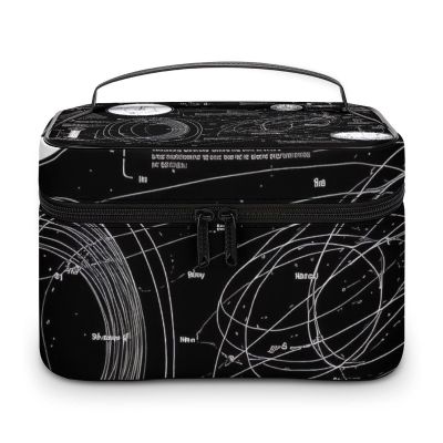 JKLQWH Makeup Bag Physics Print Printed Large Capacity Travel Make Up Bag for Cosmetics Vertical Storage Water-Resistant Leather Toiletry Organizer Skincare Makeup Organizer Bag