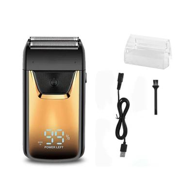 Men's Shaver, Electric Shaving Machine Cordless Foil Shaver Bald Shaving Machine Hair Cutting Machine Men's Razor(Gold)