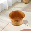 predolo Wooden Footbath Basin Foot Tub Washing Bath Sooth Surface Washing Bowl Bucket, A 30CMX36CM view 3