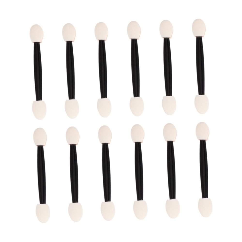ARTSEWPLY 24pcs Disposable Dual-sided Eyeshadow Sponge Sticks Applicators for Makeup Artists and Beauty Shops Ultra Skin-friendly Lightweight for Eyeshadow Eyebrow and Lip Applications Black