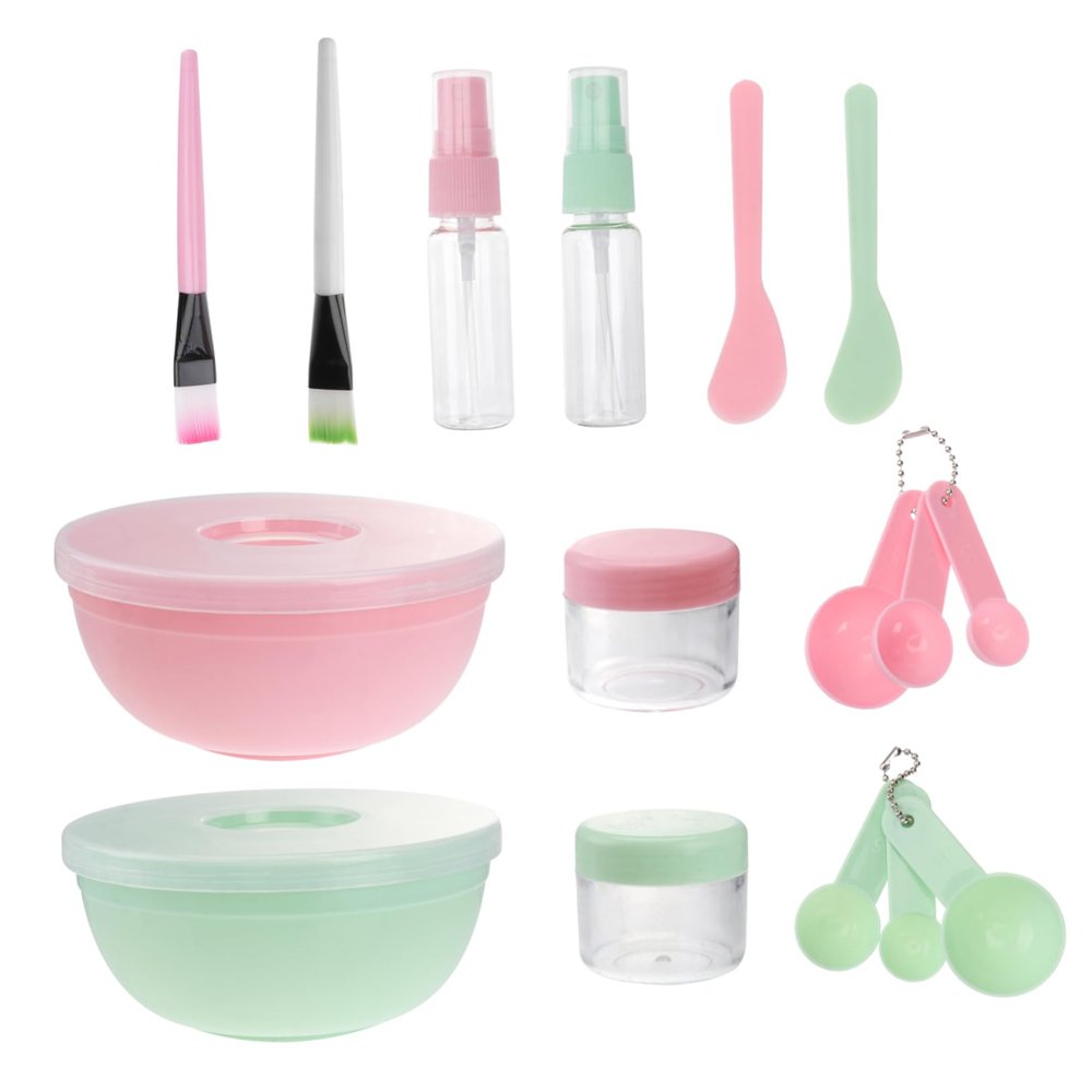 2 Sets Mask Bowl Set DIY Face Mask Clay Mask Facial Mixing Bowls Esthetician Kit Double Spatula Skincare Masks Tint Foil Duo Facial Tools Facial Mask Bowl Tool Pe