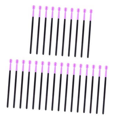50pcs Eyelash Brush Eyelash Mascara Eyelash Comb Eyelash Spoolies Eyeshadow Makeup Brush Cleaner Automatic Portable Eyelash Beauty Eyelash Tool Eyebrow Brush Wands Plastic Purple NinthAvenue Basics