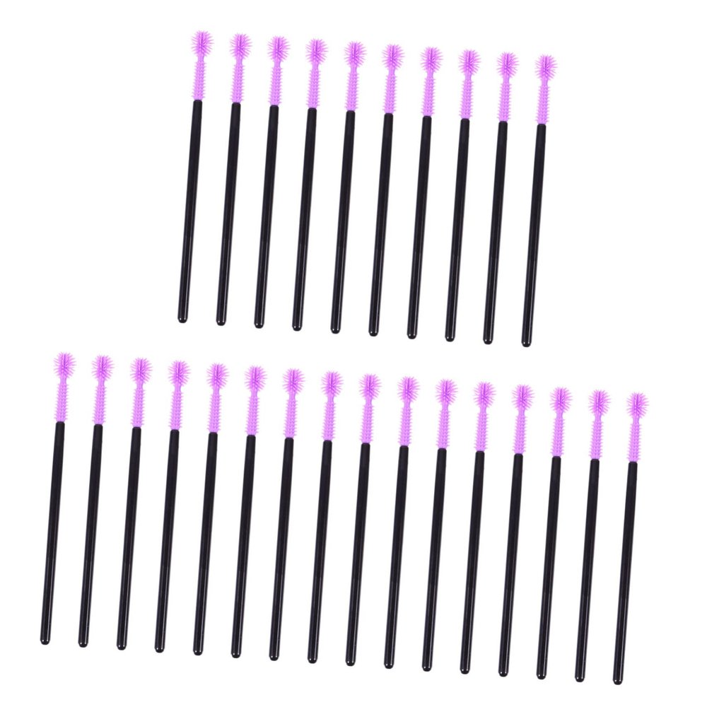 50pcs Eyelash Brush Eyelash Mascara Eyelash Comb Eyelash Spoolies Eyeshadow Makeup Brush Cleaner Automatic Portable Eyelash Beauty Eyelash Tool Eyebrow Brush Wands Plastic Purple NinthAvenue Basics