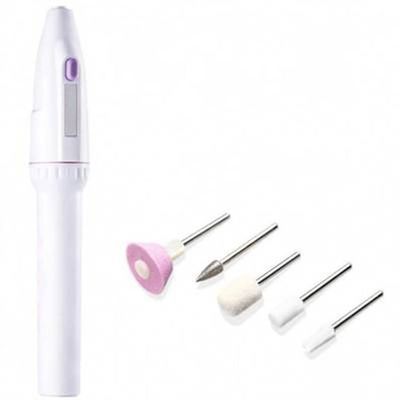 HIONJIN 1 Set 5 in 1 Electric Professioal Nail File Nail Brushes Buffer Polisher Drill Grinder Tools Soft Polishing Felt Cone Manicure